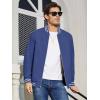 imageMAGCOMSEN Mens Jacket Lightweight Bomber Jacket Zip Up Windbreaker Casual Spring Fall Jackets with PocketsBlue
