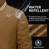imageMAGCOMSEN Mens Jacket Lightweight Bomber Jacket Zip Up Windbreaker Casual Spring Fall Jackets with PocketsBrown