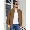 imageMAGCOMSEN Mens Jacket Lightweight Bomber Jacket Zip Up Windbreaker Casual Spring Fall Jackets with PocketsBrown