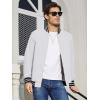 imageMAGCOMSEN Mens Jacket Lightweight Bomber Jacket Zip Up Windbreaker Casual Spring Fall Jackets with PocketsWhite
