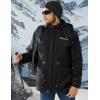 imageMAGCOMSEN Mens Winter Coat Military Jacket Fleece Lined Parka Cotton Cargo JacketBlack