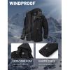 imageMAGCOMSEN Mens Winter Coat Military Jacket Fleece Lined Parka Cotton Cargo JacketBlack