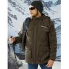 imageMAGCOMSEN Mens Winter Coat Military Jacket Fleece Lined Parka Cotton Cargo JacketCoffee