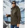 imageMAGCOMSEN Mens Winter Coat Military Jacket Fleece Lined Parka Cotton Cargo JacketCoffee
