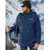 imageMAGCOMSEN Mens Winter Coat Military Jacket Fleece Lined Parka Cotton Cargo JacketDenim Blue