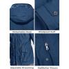 imageMAGCOMSEN Mens Winter Coat Military Jacket Fleece Lined Parka Cotton Cargo JacketDenim Blue