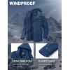 imageMAGCOMSEN Mens Winter Coat Military Jacket Fleece Lined Parka Cotton Cargo JacketDenim Blue