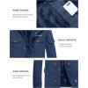 imageMAGCOMSEN Mens Winter Coat Military Jacket Fleece Lined Parka Cotton Cargo JacketDenim Blue