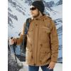 imageMAGCOMSEN Mens Winter Coat Military Jacket Fleece Lined Parka Cotton Cargo JacketKhaki