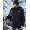 imageMAGCOMSEN Mens Winter Coat Military Jacket Fleece Lined Parka Cotton Cargo JacketNavy