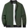imageMAGCOMSEN Mens Bomber Jacket Lightweight Casual Zip Up Windbreaker Spring Fall Golf Coat with PocketsArmy Green