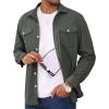 imageMAGCOMSEN Mens Corduroy Shirt Jacket Long Sleeve Lightweight Jacket ButtonUp Casual Shacket with Flap PocketsDark Grey