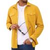imageMAGCOMSEN Mens Corduroy Shirt Jacket Long Sleeve Lightweight Jacket ButtonUp Casual Shacket with Flap PocketsGinger
