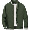 imageMAGCOMSEN Mens Jacket Lightweight Bomber Jacket Zip Up Windbreaker Casual Spring Fall Jackets with PocketsArmy Green