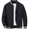 imageMAGCOMSEN Mens Jacket Lightweight Bomber Jacket Zip Up Windbreaker Casual Spring Fall Jackets with PocketsBlack