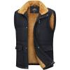imageMAGCOMSEN Mens Winter Vests Outerwear Fleece Lined Puffer Vest Warm Casual Quilted Vest Bubble Sherpa Vest JacketBlack
