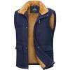 imageMAGCOMSEN Mens Winter Vests Outerwear Fleece Lined Puffer Vest Warm Casual Quilted Vest Bubble Sherpa Vest JacketNavy