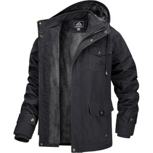 imageMAGCOMSEN Mens Winter Coat Military Jacket Fleece Lined Parka Cotton Cargo Jacket2 Grey