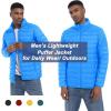 imageMAGCOMSEN Mens Puffer Jacket Lightweight Warm Winter Coats Water Repellent Windproof Insulated JacketBlue