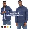 imageMAGCOMSEN Mens Puffer Jacket Lightweight Warm Winter Coats Water Repellent Windproof Insulated JacketBlue Grey