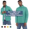 imageMAGCOMSEN Mens Puffer Jacket Lightweight Warm Winter Coats Water Repellent Windproof Insulated JacketGrey Green
