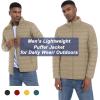 imageMAGCOMSEN Mens Puffer Jacket Lightweight Warm Winter Coats Water Repellent Windproof Insulated JacketKhaki