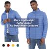 imageMAGCOMSEN Mens Puffer Jacket Lightweight Warm Winter Coats Water Repellent Windproof Insulated JacketLight Blue