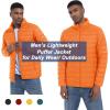 imageMAGCOMSEN Mens Puffer Jacket Lightweight Warm Winter Coats Water Repellent Windproof Insulated JacketOrange