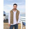 imageMAGCOMSEN Mens Winter Vest Outerwear Fleece Lined Outdoor Vest Warm Sleeveless JacketKhaki