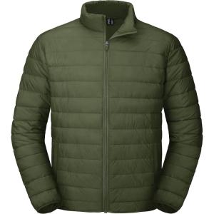 imageMAGCOMSEN Mens Puffer Jacket Lightweight Warm Winter Coats Water Repellent Windproof Insulated JacketArmy Green