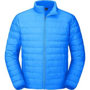 imageMAGCOMSEN Mens Puffer Jacket Lightweight Warm Winter Coats Water Repellent Windproof Insulated JacketBlue