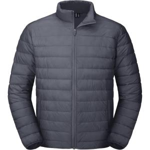 imageMAGCOMSEN Mens Puffer Jacket Lightweight Warm Winter Coats Water Repellent Windproof Insulated JacketDark Grey