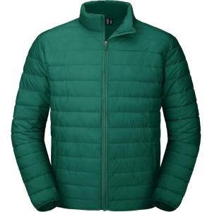 imageMAGCOMSEN Mens Puffer Jacket Lightweight Warm Winter Coats Water Repellent Windproof Insulated JacketGreen