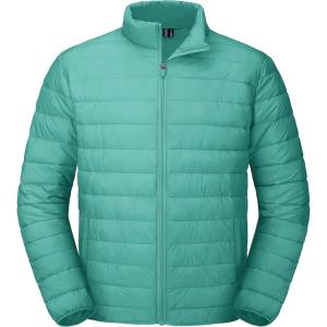 imageMAGCOMSEN Mens Puffer Jacket Lightweight Warm Winter Coats Water Repellent Windproof Insulated JacketGrey Green