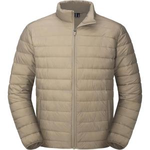 imageMAGCOMSEN Mens Puffer Jacket Lightweight Warm Winter Coats Water Repellent Windproof Insulated JacketKhaki