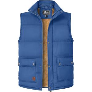 imageMAGCOMSEN Mens Winter Vest Outerwear Fleece Lined Outdoor Vest Warm Sleeveless JacketBlue