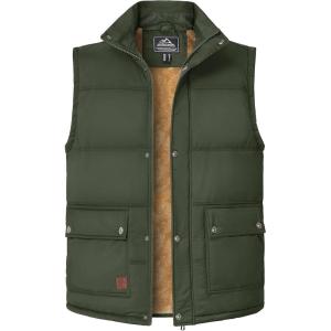 imageMAGCOMSEN Mens Winter Vest Outerwear Fleece Lined Outdoor Vest Warm Sleeveless JacketGreen