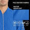 imageMAGCOMSEN Mens Bomber Jacket Lightweight Casual Windbreaker Spring Fall Zip Up Coat with 5 PocketBlue Green