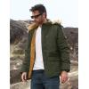 imageMAGCOMSEN Mens Fleece Lined Parka Jacket Hooded Puffer Jacket Warm Winter Coat Thicken Fur Jackets Windproof CoatsArmy Green