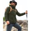 imageMAGCOMSEN Mens Fleece Lined Parka Jacket Hooded Puffer Jacket Warm Winter Coat Thicken Fur Jackets Windproof CoatsArmy Green