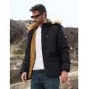 imageMAGCOMSEN Mens Fleece Lined Parka Jacket Hooded Puffer Jacket Warm Winter Coat Thicken Fur Jackets Windproof CoatsBlack