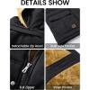 imageMAGCOMSEN Mens Fleece Lined Parka Jacket Hooded Puffer Jacket Warm Winter Coat Thicken Fur Jackets Windproof CoatsBlack