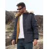 imageMAGCOMSEN Mens Fleece Lined Parka Jacket Hooded Puffer Jacket Warm Winter Coat Thicken Fur Jackets Windproof CoatsDark Grey