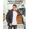 imageMAGCOMSEN Mens Fleece Lined Parka Jacket Hooded Puffer Jacket Warm Winter Coat Thicken Fur Jackets Windproof CoatsDark Grey