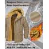 imageMAGCOMSEN Mens Fleece Lined Parka Jacket Hooded Puffer Jacket Warm Winter Coat Thicken Fur Jackets Windproof CoatsKhaki