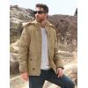 imageMAGCOMSEN Mens Fleece Lined Parka Jacket Hooded Puffer Jacket Warm Winter Coat Thicken Fur Jackets Windproof CoatsKhaki