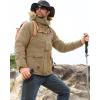 imageMAGCOMSEN Mens Fleece Lined Parka Jacket Hooded Puffer Jacket Warm Winter Coat Thicken Fur Jackets Windproof CoatsKhaki