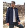imageMAGCOMSEN Mens Fleece Lined Parka Jacket Hooded Puffer Jacket Warm Winter Coat Thicken Fur Jackets Windproof CoatsNavy