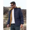 imageMAGCOMSEN Mens Fleece Lined Parka Jacket Hooded Puffer Jacket Warm Winter Coat Thicken Fur Jackets Windproof CoatsNavy