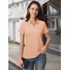 imageMAGCOMSEN Womens Polo Shirts Cotton Short Sleeve VNeck Collared Tops Golf Shirt Work Casual Summer TeeApricot